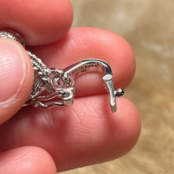 Judith Ripka Sterling Silver CZ Amethyst Fleur-de-lis Key Enhancer Pendant - Picture 15 of 16